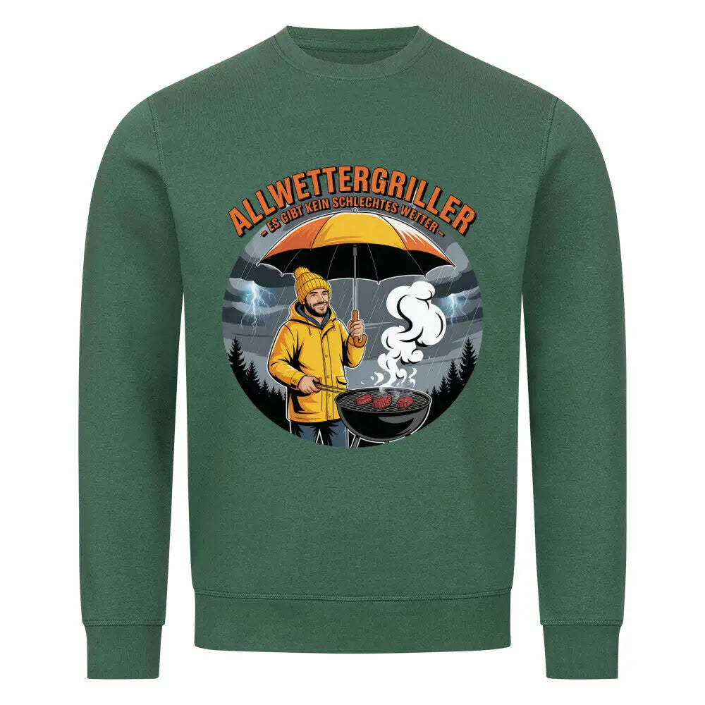 Allwettergriller – Premium Sweatshirt – Motivdruck in Varsity Green
