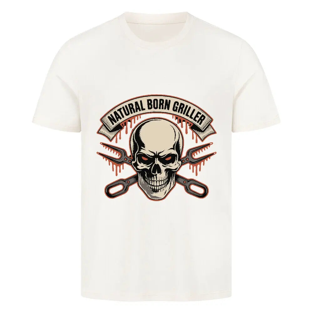 Natural Born Griller – Premium T-Shirt – Motivdruck in Natural Raw