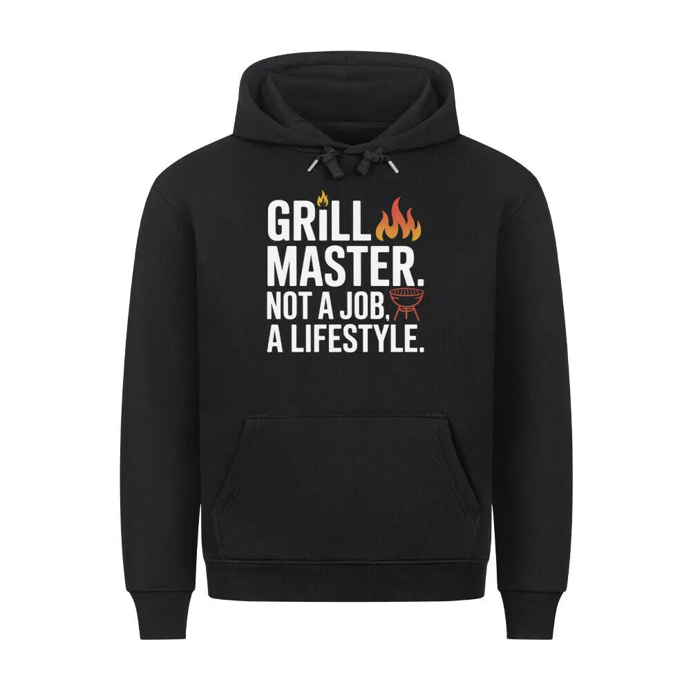 Grill Master. Not a Job. A Lifestyle. – Premium Hoodie – Motivdruck in Schwarz