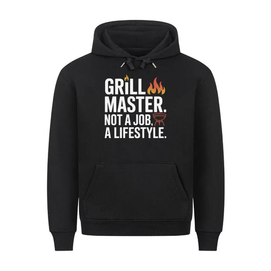 Grill Master. Not a Job. A Lifestyle. – Premium Hoodie – Motivdruck in Schwarz