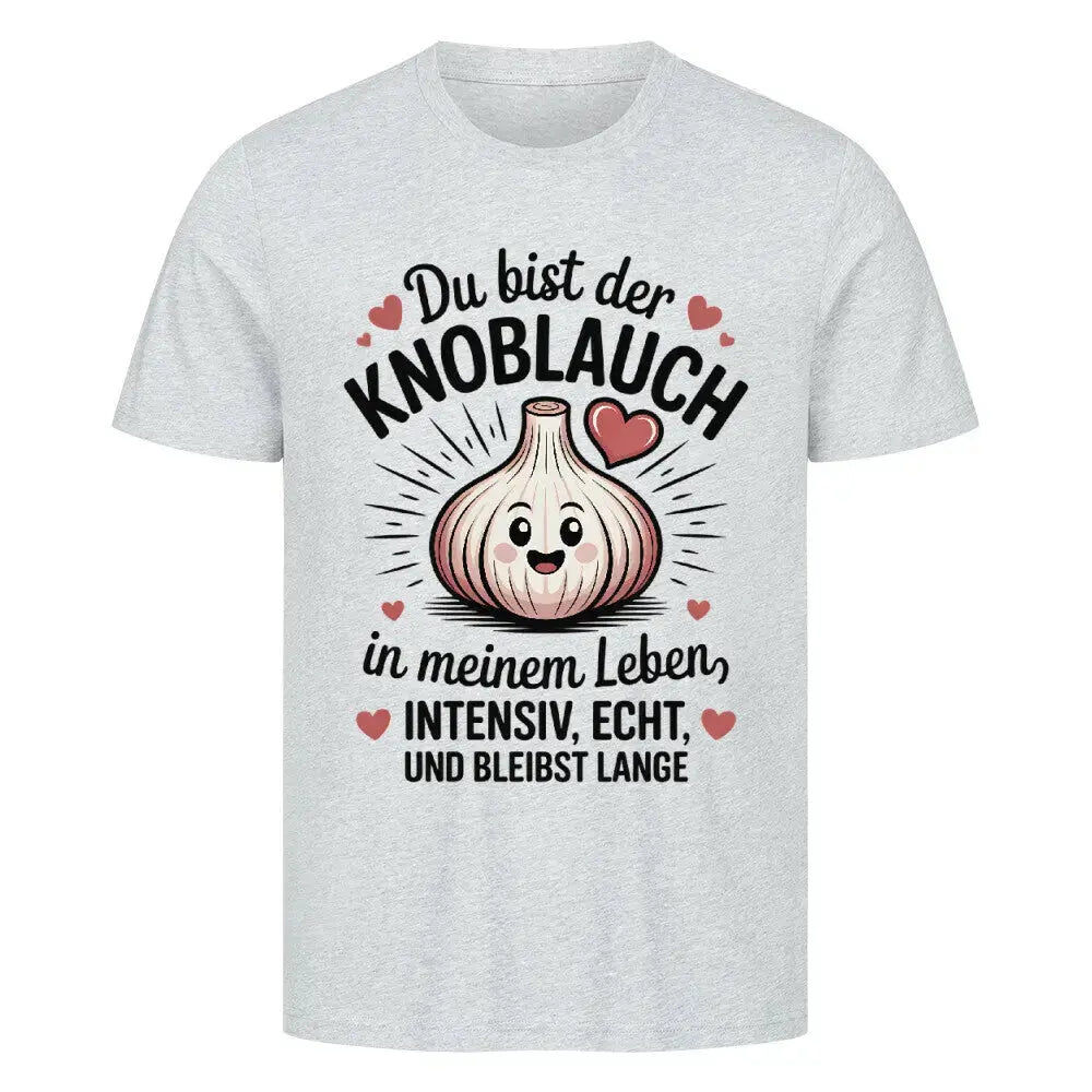 Du bist der Knoblauch – Premium T-Shirt für Foodies & Köche – Motivdruck in Heather Grey