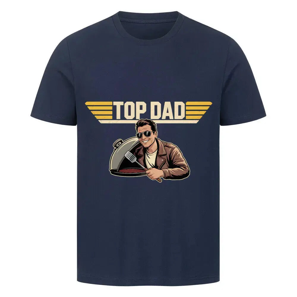 Top Dad Grillmeister Shirt – Das Geschenk zum Vatertag – Motivdruck in French Navy