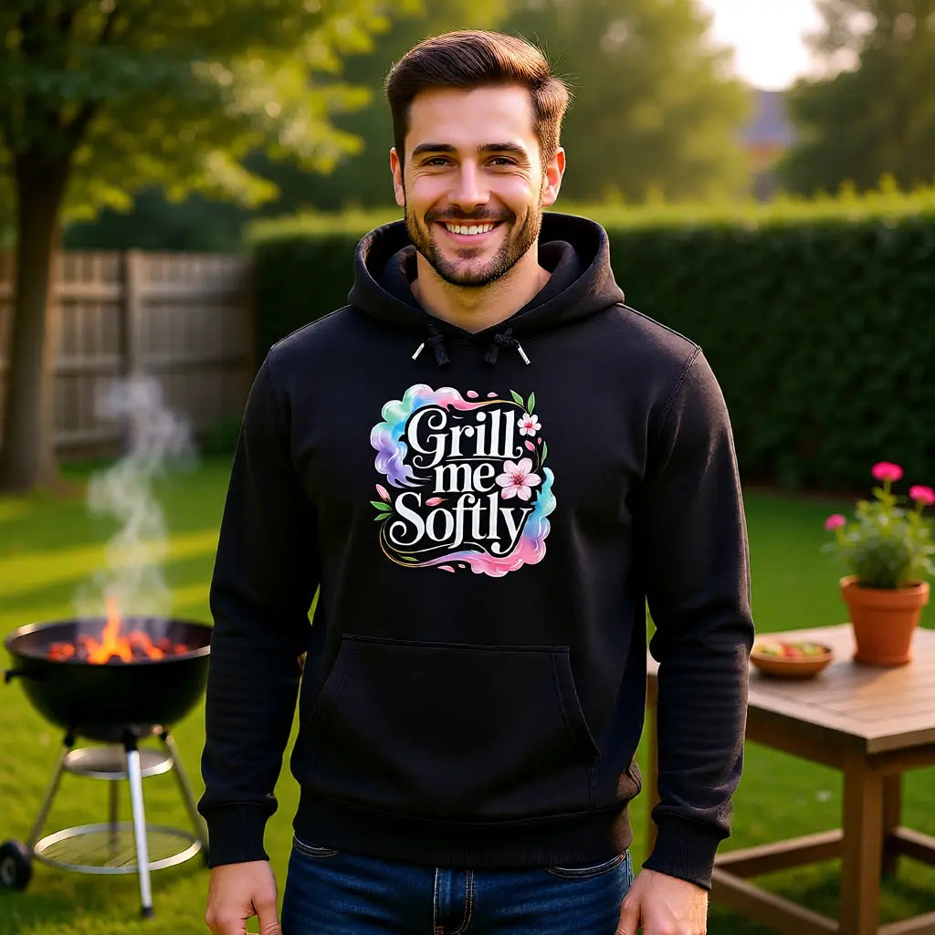Grill me Softly – Premium Hoodie – Meatware Produktfoto