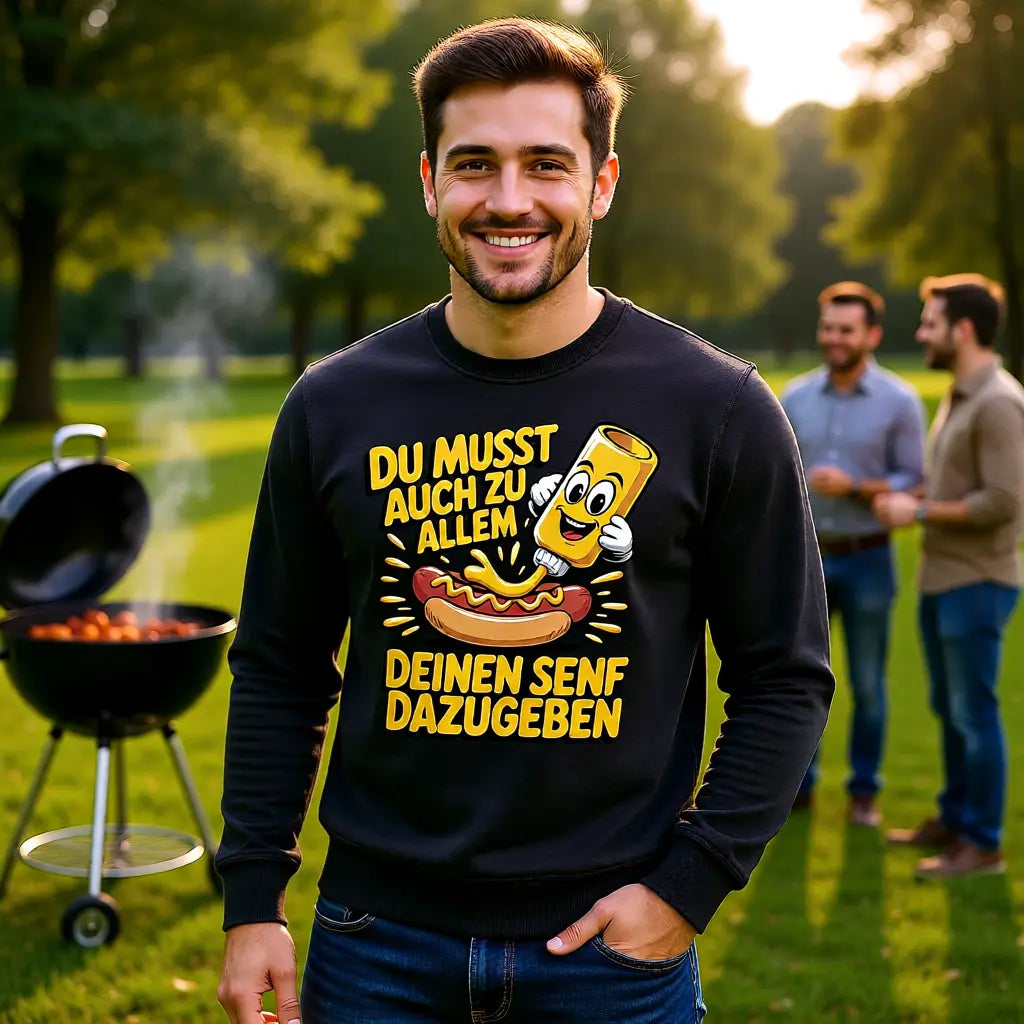 Deinen Senf dazugeben – Premium Sweatshirt – Meatware Produktfoto