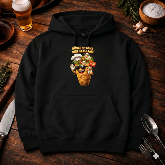 Döner mit ganz viel Schaaaf Premium Hoodie | Lustiges Kebab & Schaf Motiv – Meatware Produktfoto