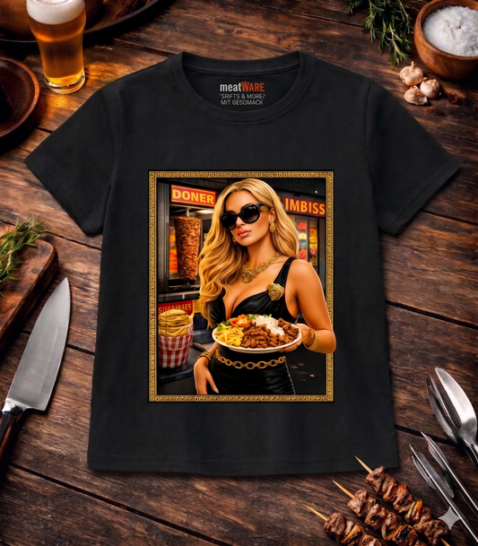 Dönerteller Versatsche Ladies Cropped Tee | Kurzes Fashion Parodie Shirt – Meatware Produktfoto