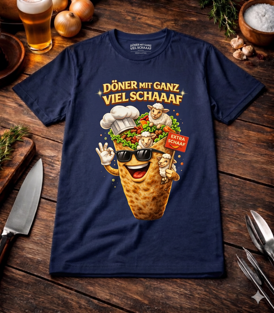 Döner mit ganz viel Schaaaf T-Shirt – Lustiges Kebab Wortspiel | Meatware® – Meatware Produktfoto
