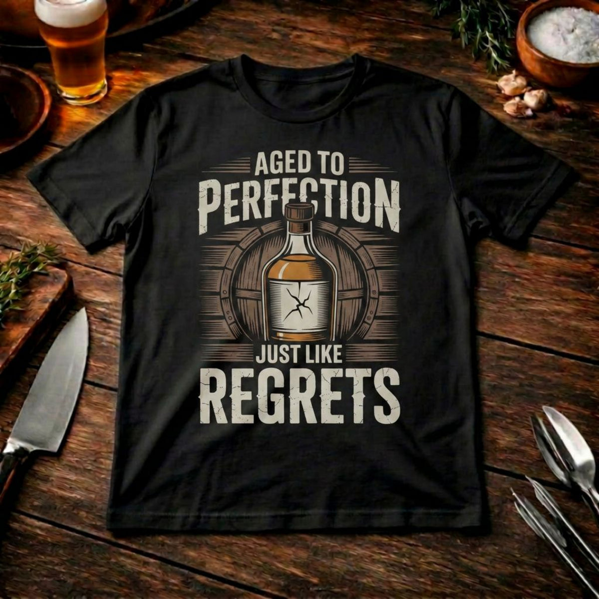 Aged to Perfection – Oversized Streetwear für Whiskey-Fans – Meatware Produktfoto