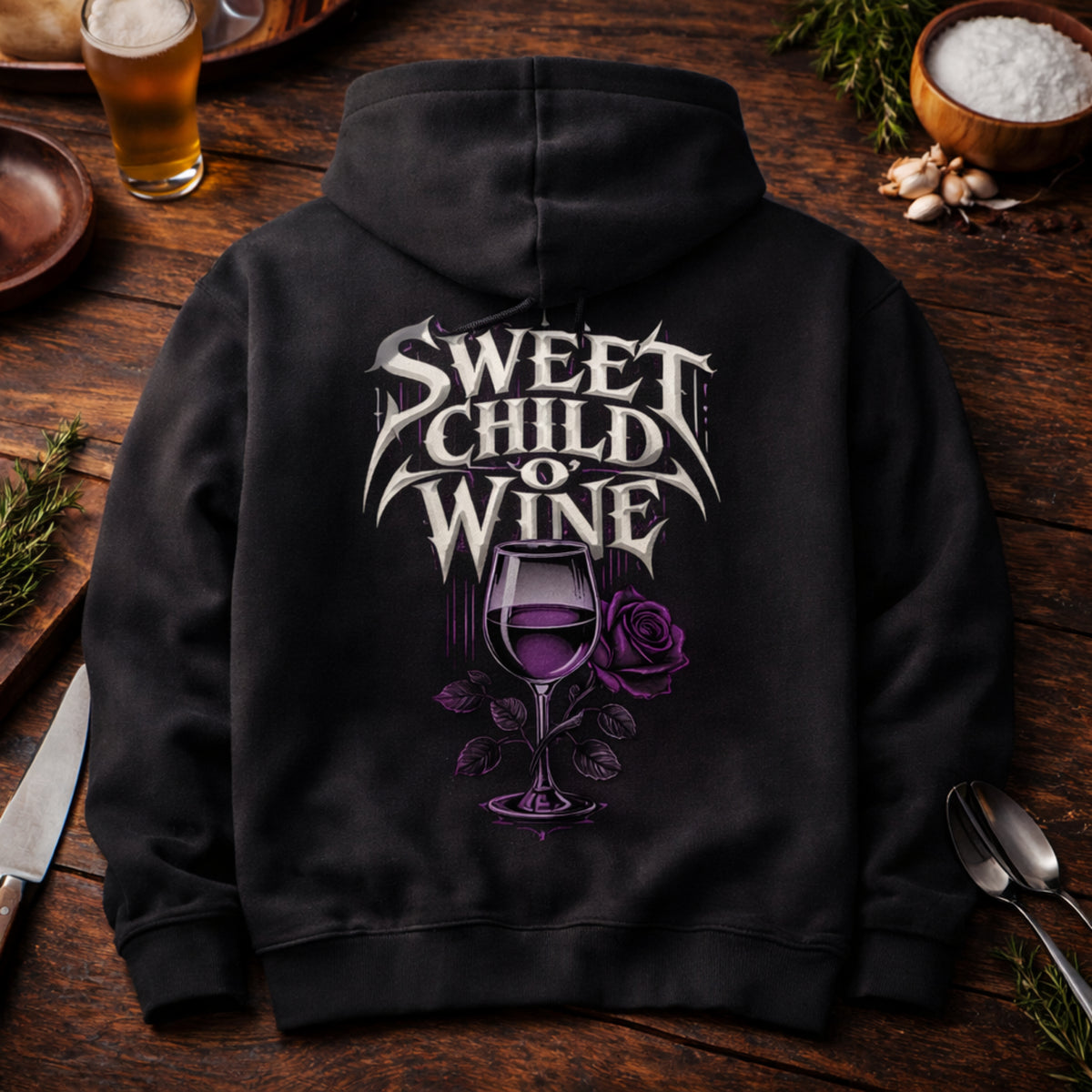 Sweet Child O' Wine -  Oversized Streetware Hoodie – Meatware Detailansicht