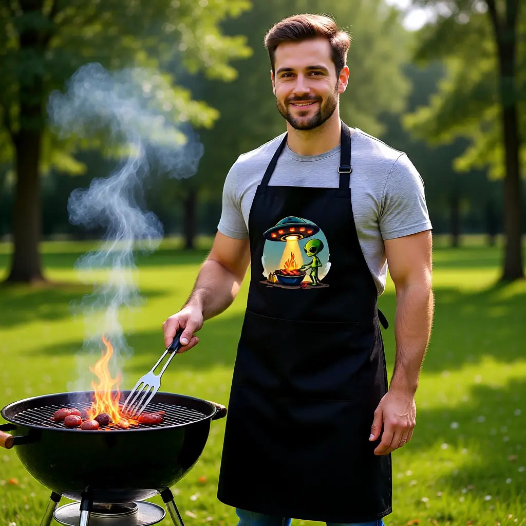Grillschürze mit Alien BBQ Intergalactic Grill Session von Meatware im BBQ-Lifestyle Look